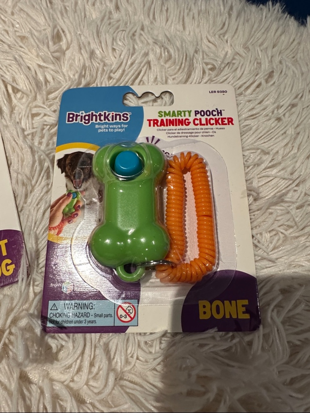 Brightkins Smarty Pooch Bone Training Clicker - Green & Orange